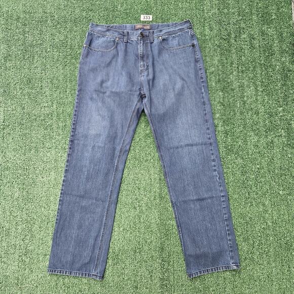 Vince Camuto Jeans Mens Size 38 Mid Rise Straight Leg Flat Front Denim Dark Blue - Picture 1 of 16